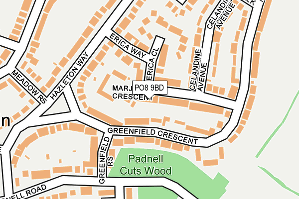 PO8 9BD map - OS OpenMap – Local (Ordnance Survey)