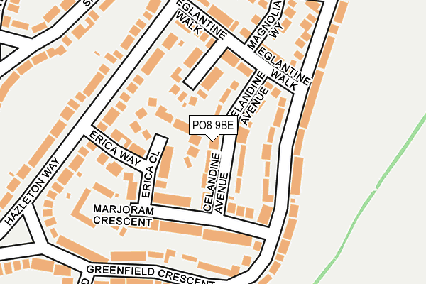 PO8 9BE map - OS OpenMap – Local (Ordnance Survey)