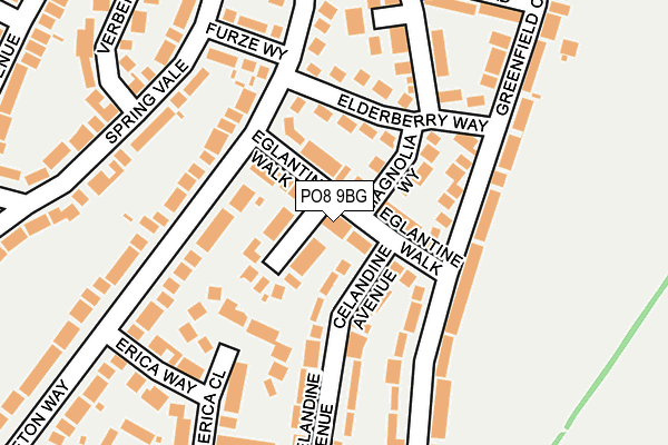 PO8 9BG map - OS OpenMap – Local (Ordnance Survey)