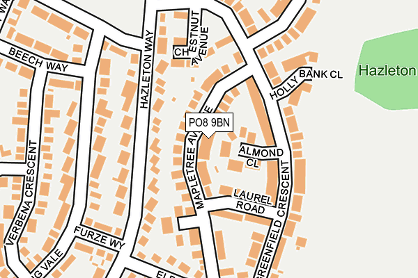 PO8 9BN map - OS OpenMap – Local (Ordnance Survey)