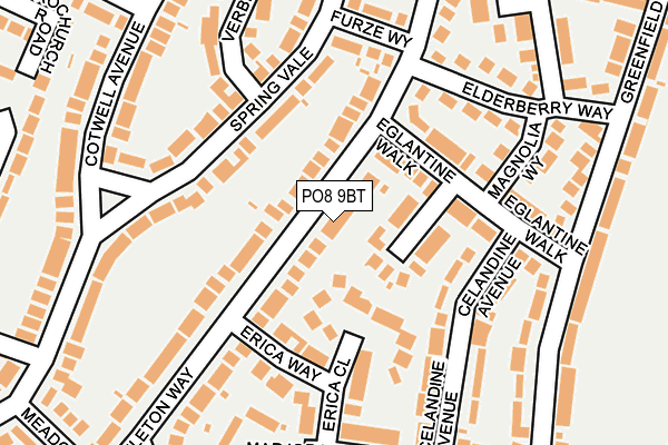 PO8 9BT map - OS OpenMap – Local (Ordnance Survey)