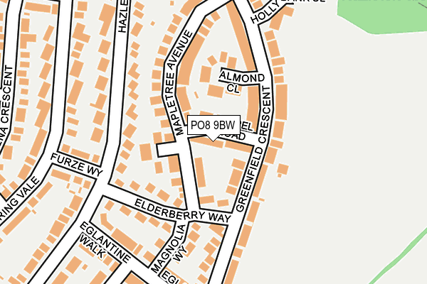 PO8 9BW map - OS OpenMap – Local (Ordnance Survey)