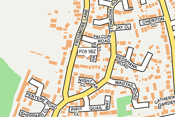 PO8 9BZ map - OS OpenMap – Local (Ordnance Survey)