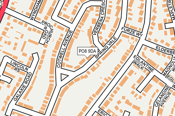 PO8 9DA map - OS OpenMap – Local (Ordnance Survey)