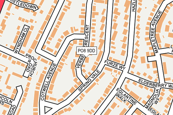 PO8 9DD map - OS OpenMap – Local (Ordnance Survey)