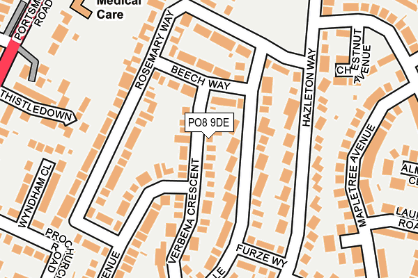 PO8 9DE map - OS OpenMap – Local (Ordnance Survey)