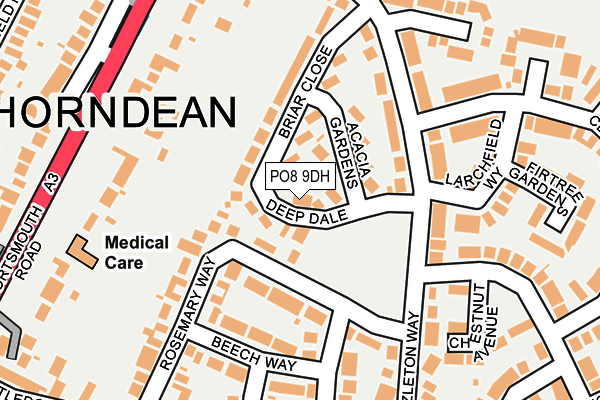 PO8 9DH map - OS OpenMap – Local (Ordnance Survey)