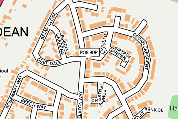 PO8 9DP map - OS OpenMap – Local (Ordnance Survey)