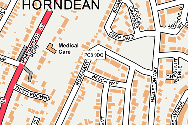 PO8 9DQ map - OS OpenMap – Local (Ordnance Survey)