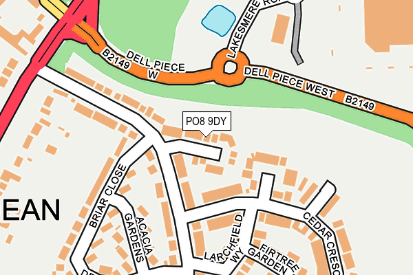 PO8 9DY map - OS OpenMap – Local (Ordnance Survey)