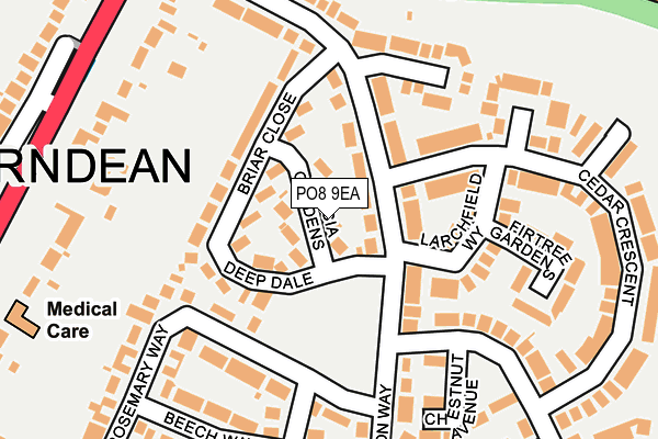PO8 9EA map - OS OpenMap – Local (Ordnance Survey)