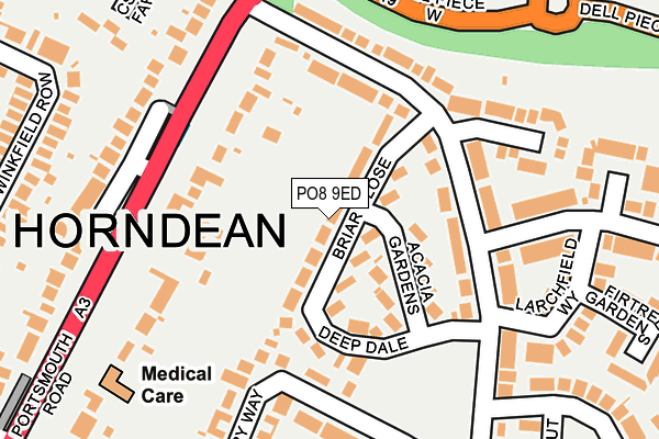 PO8 9ED map - OS OpenMap – Local (Ordnance Survey)