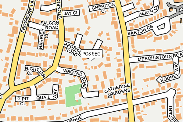 PO8 9EG map - OS OpenMap – Local (Ordnance Survey)