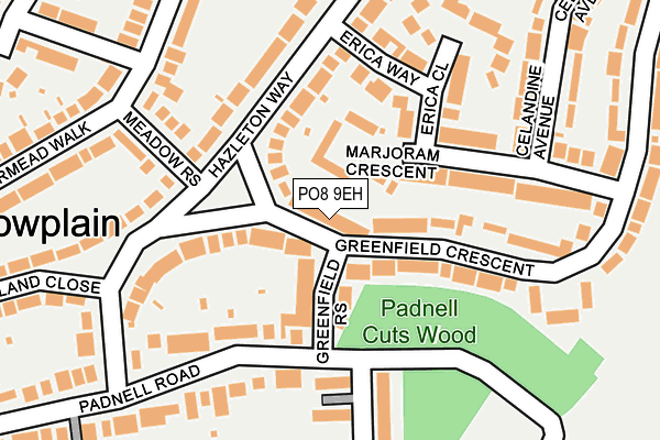 PO8 9EH map - OS OpenMap – Local (Ordnance Survey)