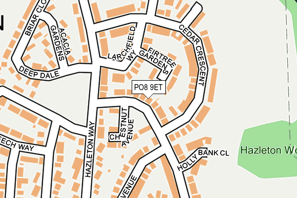 PO8 9ET map - OS OpenMap – Local (Ordnance Survey)