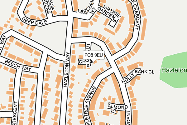 PO8 9EU map - OS OpenMap – Local (Ordnance Survey)