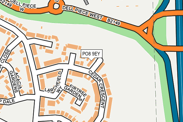 PO8 9EY map - OS OpenMap – Local (Ordnance Survey)