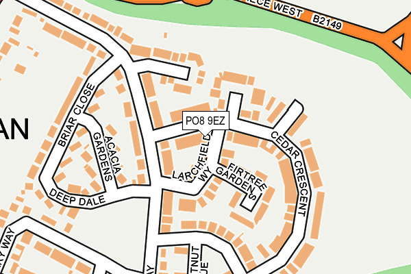 PO8 9EZ map - OS OpenMap – Local (Ordnance Survey)