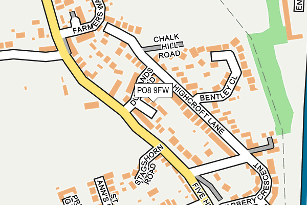 PO8 9FW map - OS OpenMap – Local (Ordnance Survey)