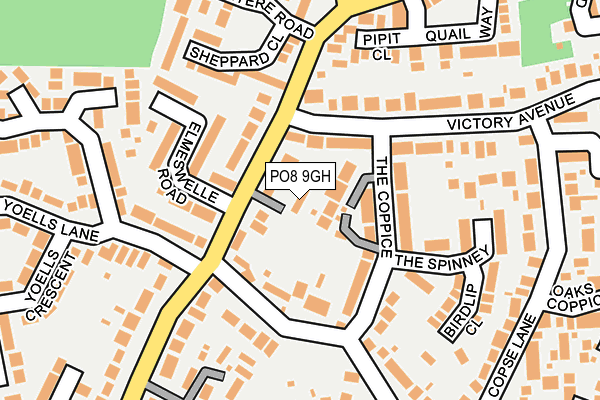 PO8 9GH map - OS OpenMap – Local (Ordnance Survey)