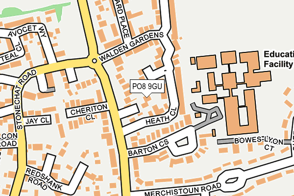 PO8 9GU map - OS OpenMap – Local (Ordnance Survey)