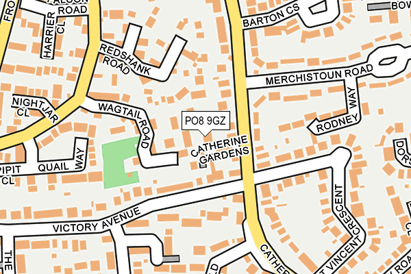 PO8 9GZ map - OS OpenMap – Local (Ordnance Survey)