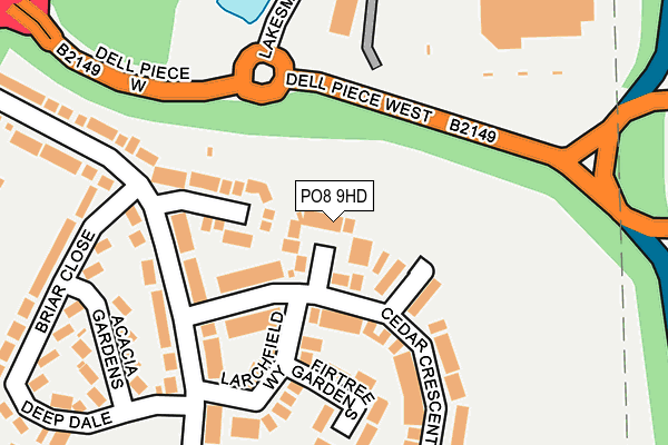 PO8 9HD map - OS OpenMap – Local (Ordnance Survey)