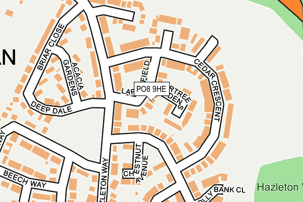 PO8 9HE map - OS OpenMap – Local (Ordnance Survey)