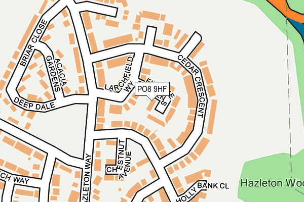 PO8 9HF map - OS OpenMap – Local (Ordnance Survey)