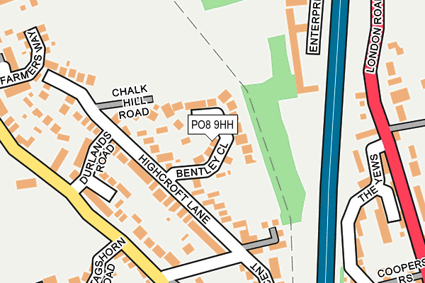 PO8 9HH map - OS OpenMap – Local (Ordnance Survey)