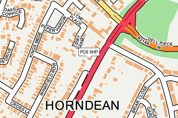 PO8 9HP map - OS OpenMap – Local (Ordnance Survey)