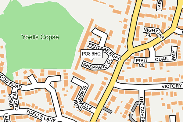 PO8 9HQ map - OS OpenMap – Local (Ordnance Survey)