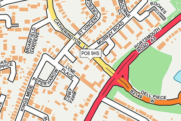 PO8 9HS map - OS OpenMap – Local (Ordnance Survey)