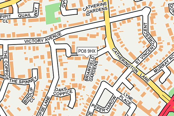 PO8 9HX map - OS OpenMap – Local (Ordnance Survey)