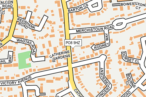 PO8 9HZ map - OS OpenMap – Local (Ordnance Survey)