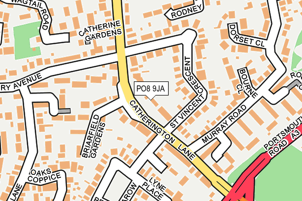 PO8 9JA map - OS OpenMap – Local (Ordnance Survey)