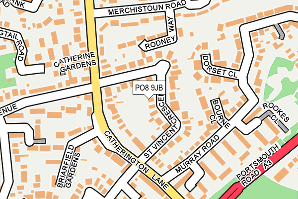 PO8 9JB map - OS OpenMap – Local (Ordnance Survey)