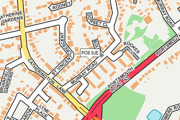 PO8 9JE map - OS OpenMap – Local (Ordnance Survey)