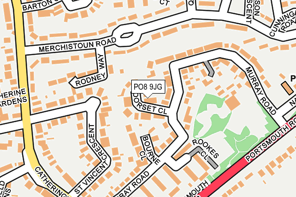 PO8 9JG map - OS OpenMap – Local (Ordnance Survey)