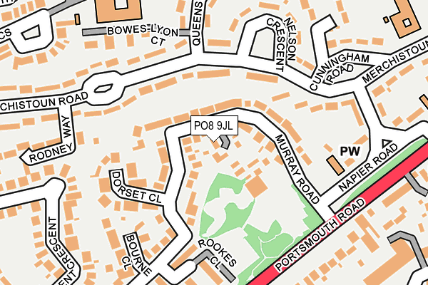 PO8 9JL map - OS OpenMap – Local (Ordnance Survey)