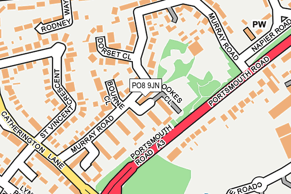 PO8 9JN map - OS OpenMap – Local (Ordnance Survey)
