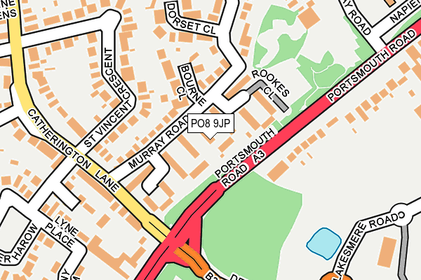 PO8 9JP map - OS OpenMap – Local (Ordnance Survey)