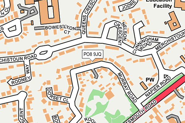 PO8 9JQ map - OS OpenMap – Local (Ordnance Survey)