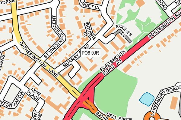 PO8 9JR map - OS OpenMap – Local (Ordnance Survey)