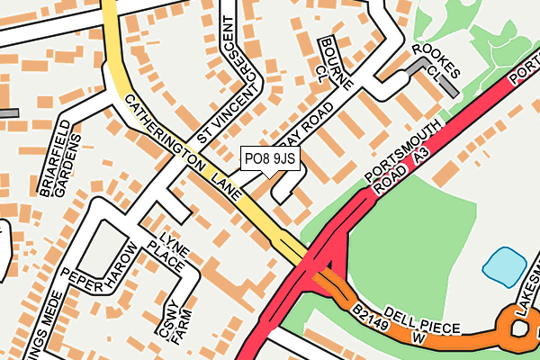 PO8 9JS map - OS OpenMap – Local (Ordnance Survey)