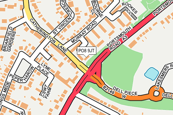PO8 9JT map - OS OpenMap – Local (Ordnance Survey)