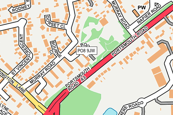 PO8 9JW map - OS OpenMap – Local (Ordnance Survey)