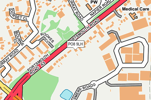 PO8 9LH map - OS OpenMap – Local (Ordnance Survey)