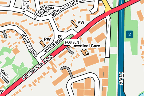 PO8 9LN map - OS OpenMap – Local (Ordnance Survey)