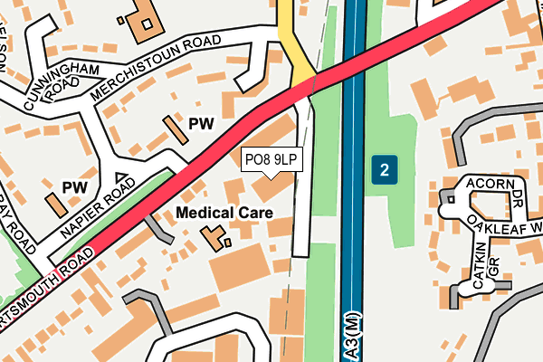 PO8 9LP map - OS OpenMap – Local (Ordnance Survey)